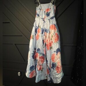 floral gown with high low detail